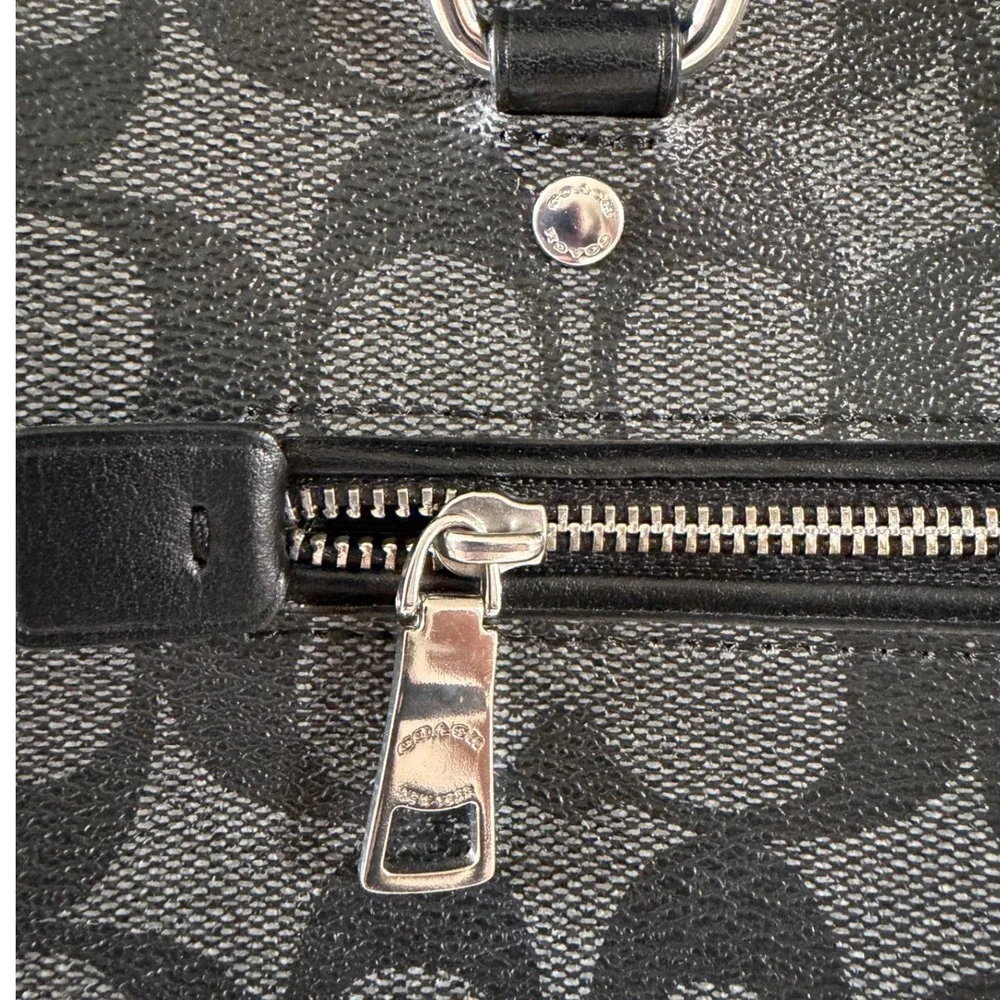Coach Black and Charcoal Signature Satchel